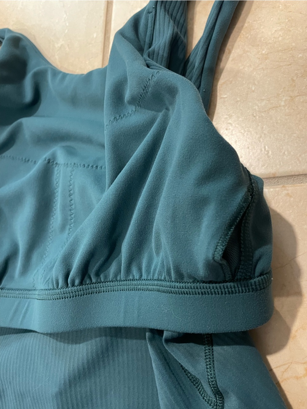 lululemon athletica Ribbed Deep Teal Scoop Neck Crop Tank - Picture 11 of 11